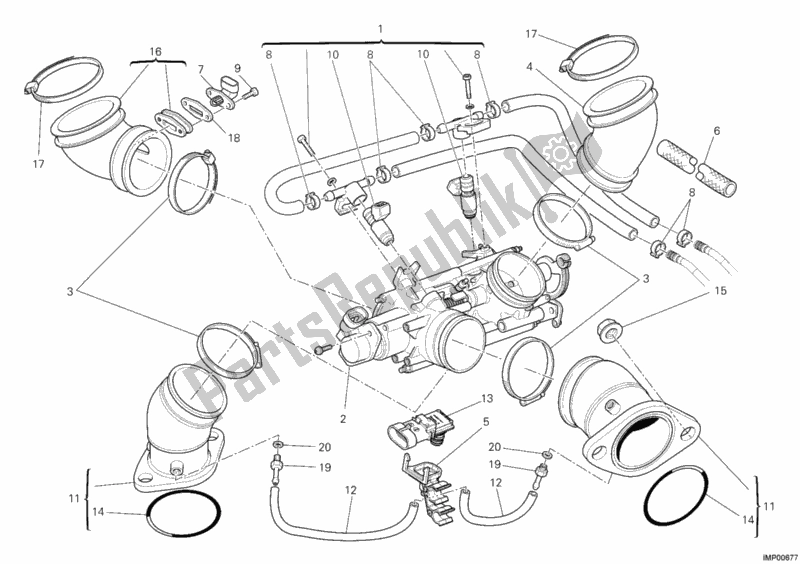 Toutes les pièces pour le Corps De Papillon du Ducati Monster 696 ABS USA 2011